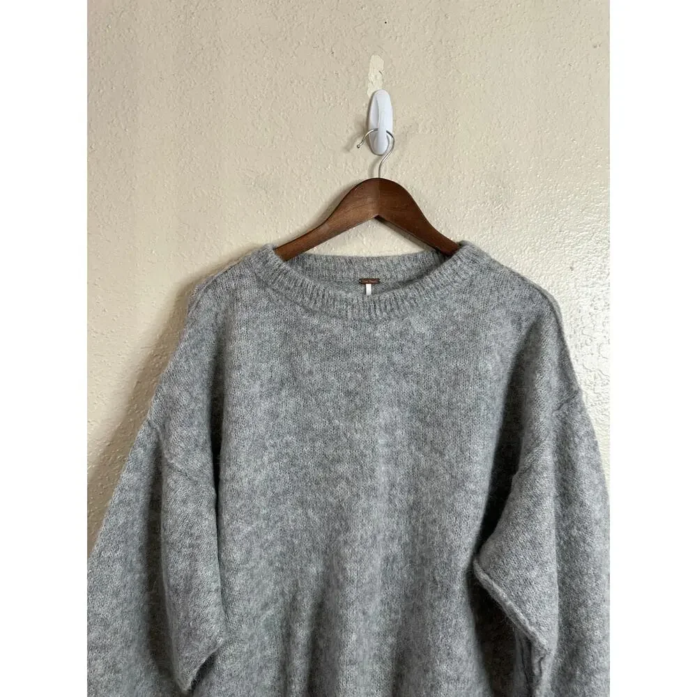 Free People Angelic Pullover in Heather Gray Alpaca Blend Womans XS